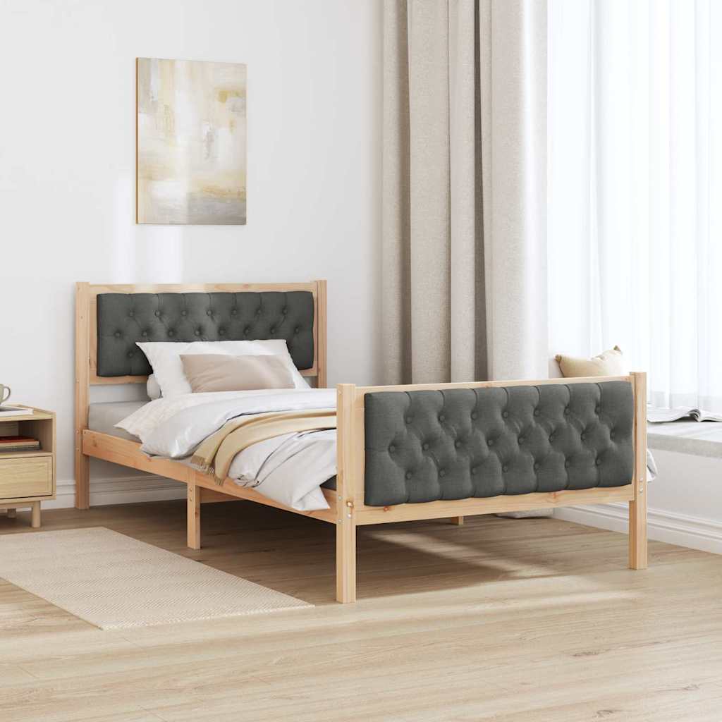 Bedframe Donkergrijs 100 x 200 cm Massief grenenhout is nu te koop bij PeponiXL, paradijselijk wonen!