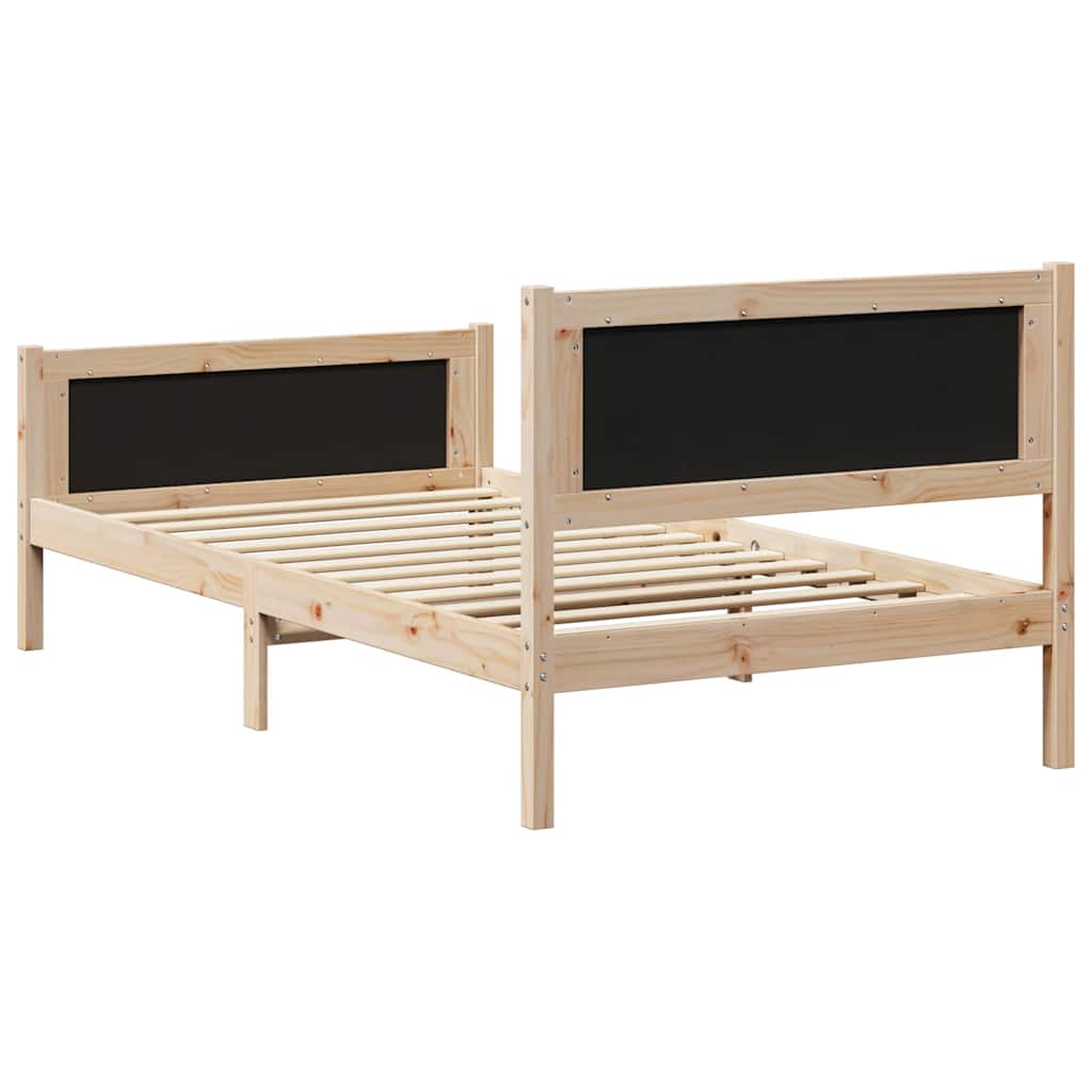 Bedframe met hoofdeinde Taupe 100 x 200 cm Massief grenenhout is nu te koop bij PeponiXL, paradijselijk wonen!
