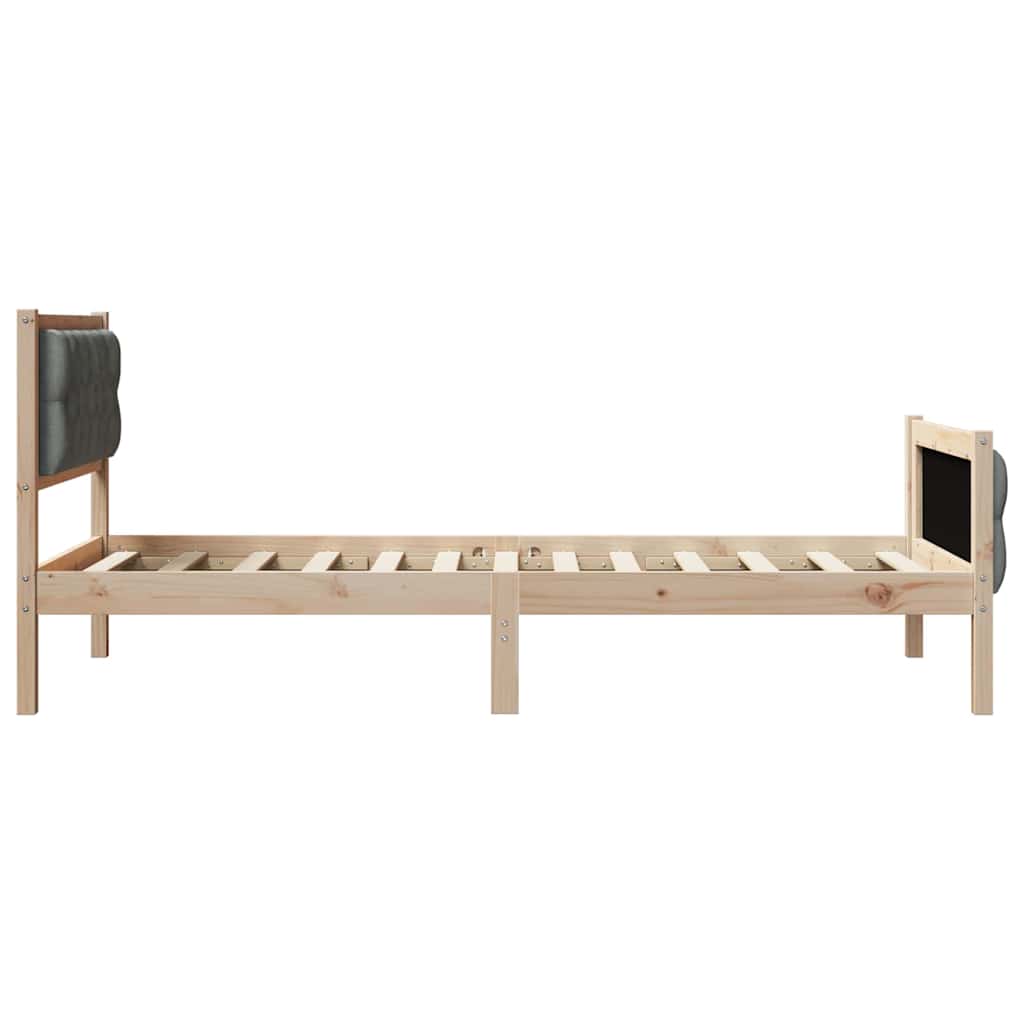Bedframe Donkergrijs 90 x 200 cm Massief grenenhout is nu te koop bij PeponiXL, paradijselijk wonen!