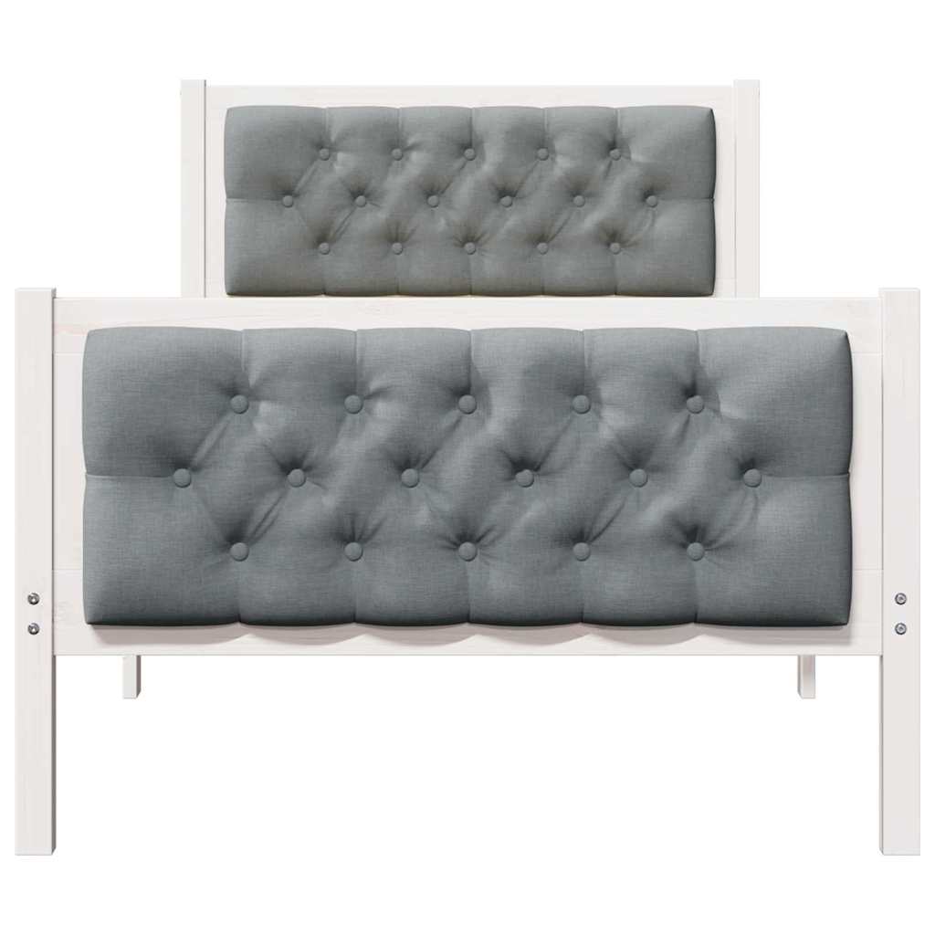 Bedframe Lichtgrijs 90 x 200 cm Massief grenenhout is nu te koop bij PeponiXL, paradijselijk wonen!