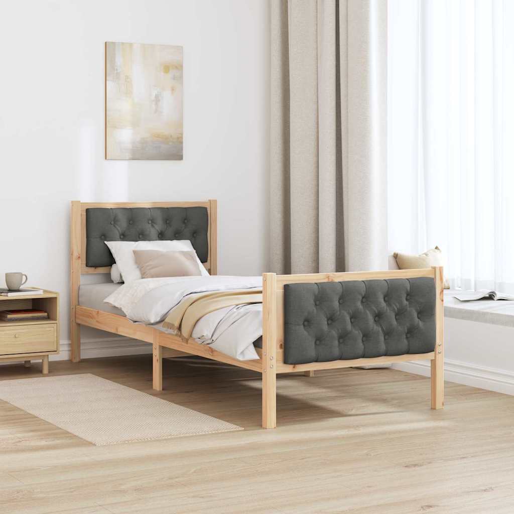 Bedframe Donkergrijs 80 x 200 cm Massief grenenhout is nu te koop bij PeponiXL, paradijselijk wonen!