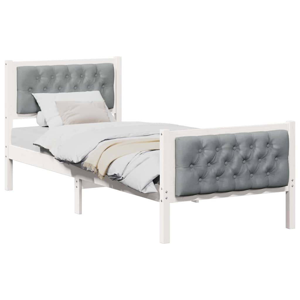 Bedframe Lichtgrijs 80 x 200 cm Massief grenenhout is nu te koop bij PeponiXL, paradijselijk wonen!