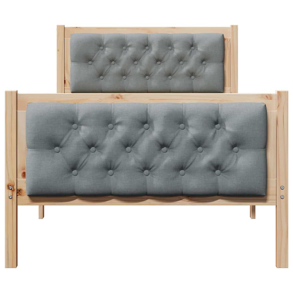 Bedframe Lichtgrijs 90 x 190 cm Massief grenenhout is nu te koop bij PeponiXL, paradijselijk wonen!