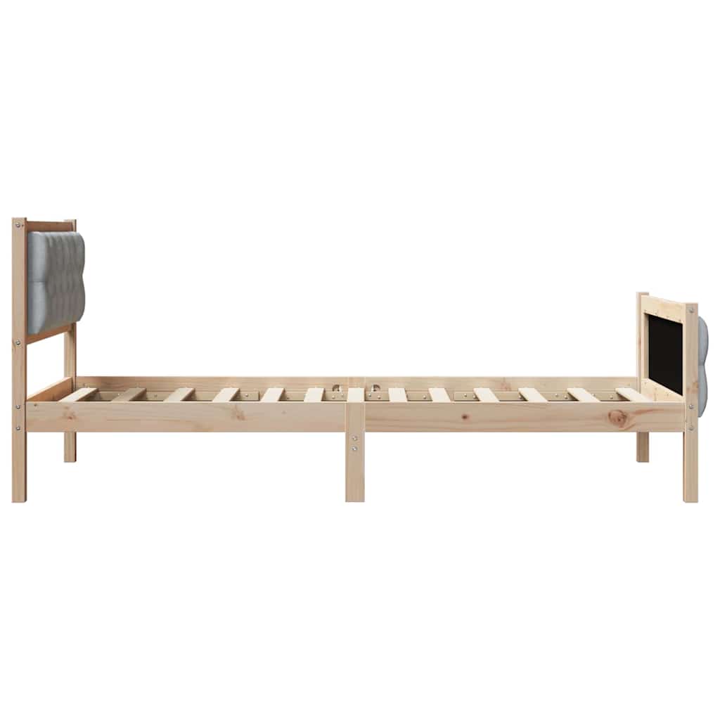 Bedframe Lichtgrijs 90 x 190 cm Massief grenenhout is nu te koop bij PeponiXL, paradijselijk wonen!