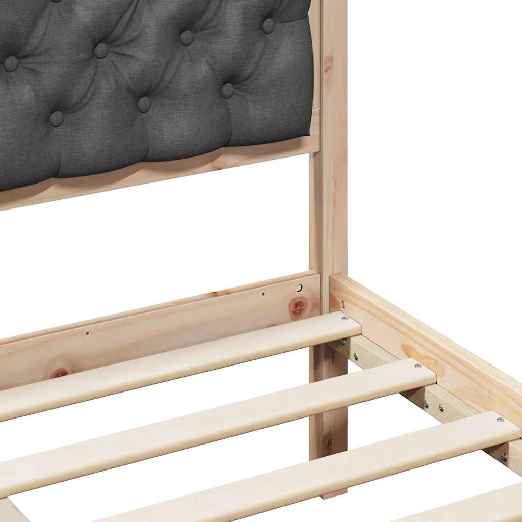Bedframe Donkergrijs 90 x 190 cm Massief grenenhout is nu te koop bij PeponiXL, paradijselijk wonen!