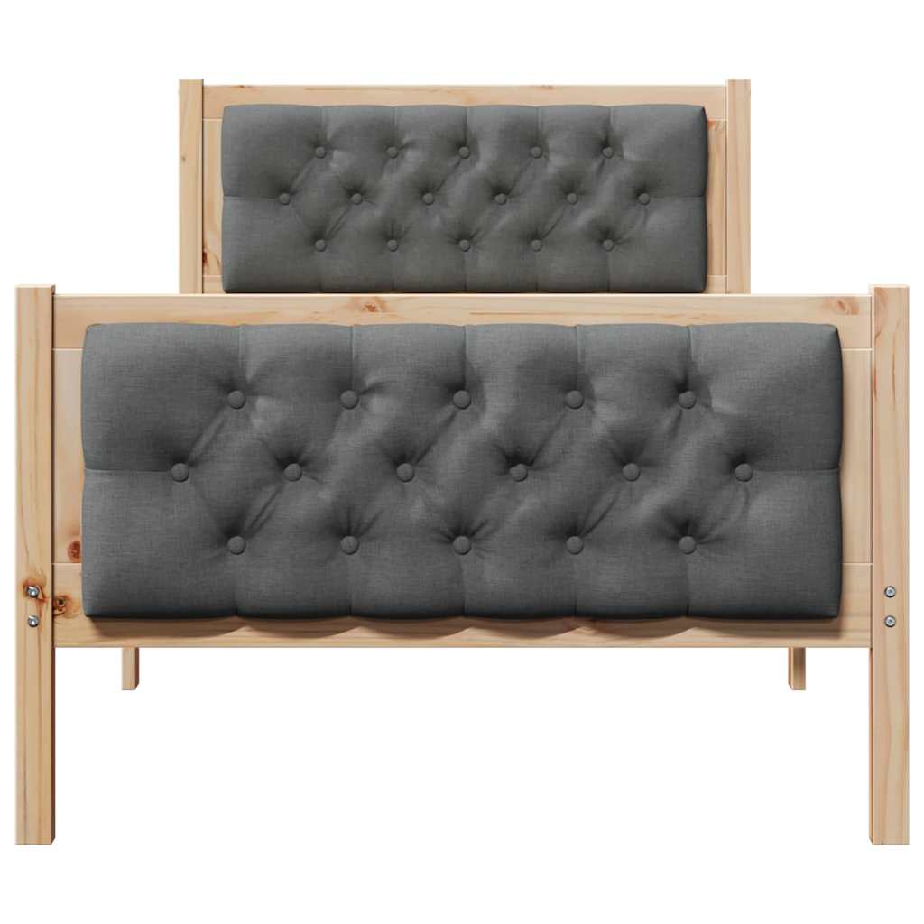 Bedframe Donkergrijs 90 x 190 cm Massief grenenhout is nu te koop bij PeponiXL, paradijselijk wonen!