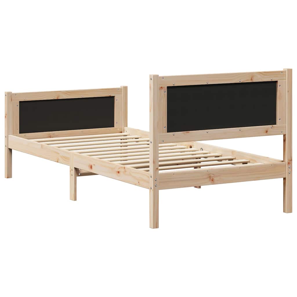Bedframe met hoofdeinde Taupe 90 x 190 cm Massief grenenhout is nu te koop bij PeponiXL, paradijselijk wonen!