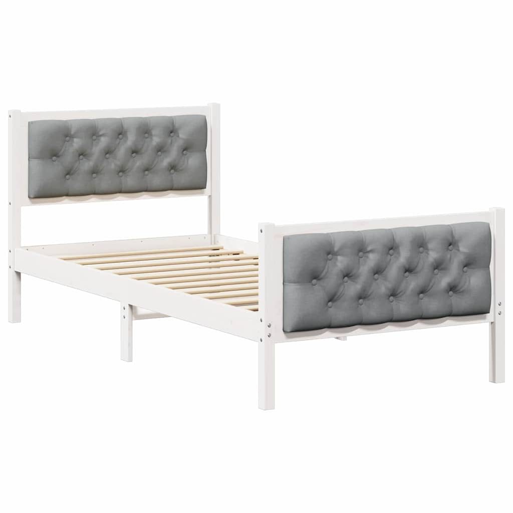 Bedframe Lichtgrijs 90 x 190 cm Massief grenenhout is nu te koop bij PeponiXL, paradijselijk wonen!