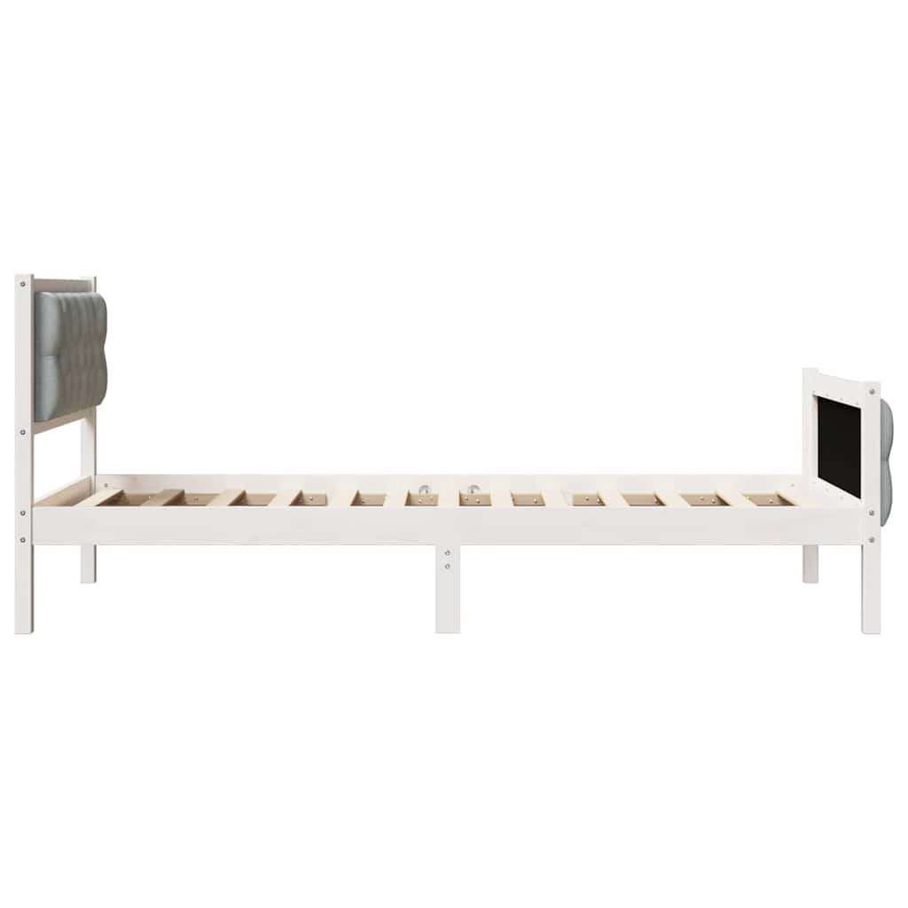 Bedframe Lichtgrijs 90 x 190 cm Massief grenenhout is nu te koop bij PeponiXL, paradijselijk wonen!