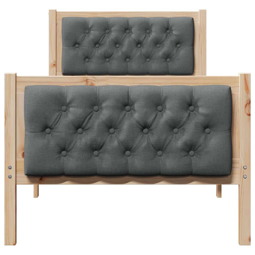 Bedframe Donkergrijs 75 x 190 cm Massief grenenhout is nu te koop bij PeponiXL, paradijselijk wonen!