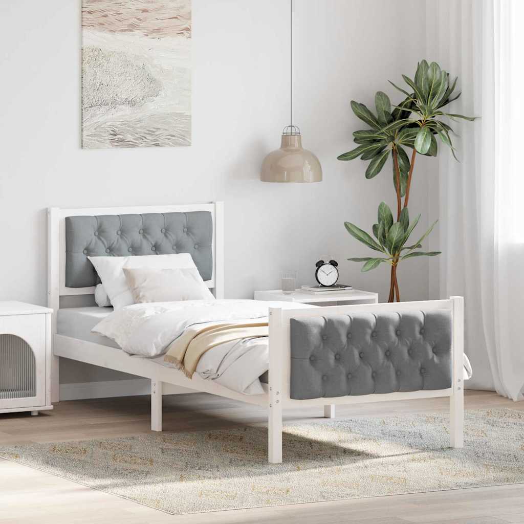 Bedframe Lichtgrijs 75 x 190 cm Massief grenenhout is nu te koop bij PeponiXL, paradijselijk wonen!