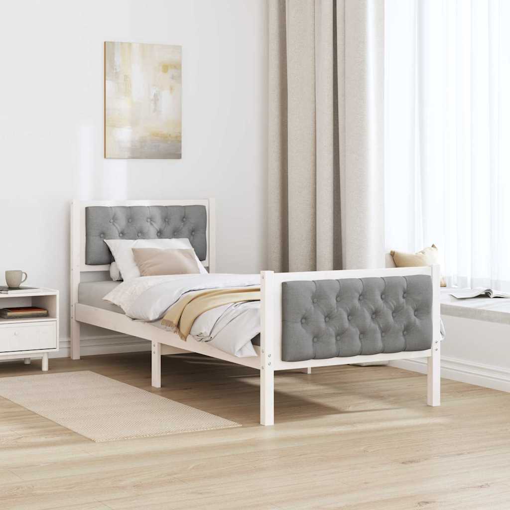 Bedframe Lichtgrijs 75 x 190 cm Massief grenenhout is nu te koop bij PeponiXL, paradijselijk wonen!