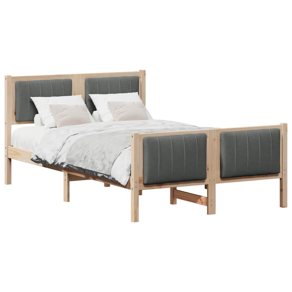 Bedframe Bruin en donkergrijs 120 x 200 cm Massief grenenhout is nu te koop bij PeponiXL, paradijselijk wonen!