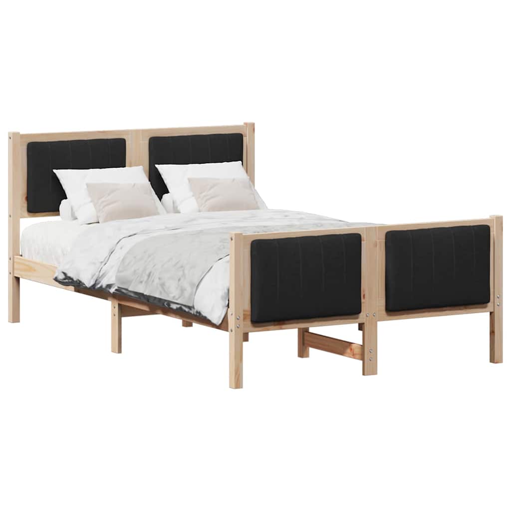 Bedframe Bruin en zwart 120 x 200 cm Massief grenenhout is nu te koop bij PeponiXL, paradijselijk wonen!