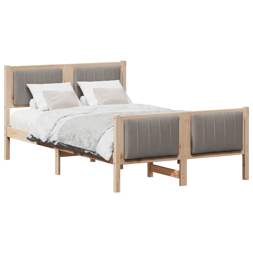 Bedframe Bruin en taupe 120 x 200 cm Massief grenenhout is nu te koop bij PeponiXL, paradijselijk wonen!