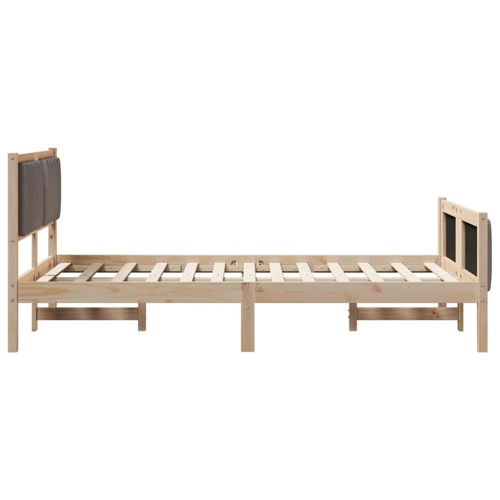 Bedframe Bruin en taupe 120 x 200 cm Massief grenenhout is nu te koop bij PeponiXL, paradijselijk wonen!