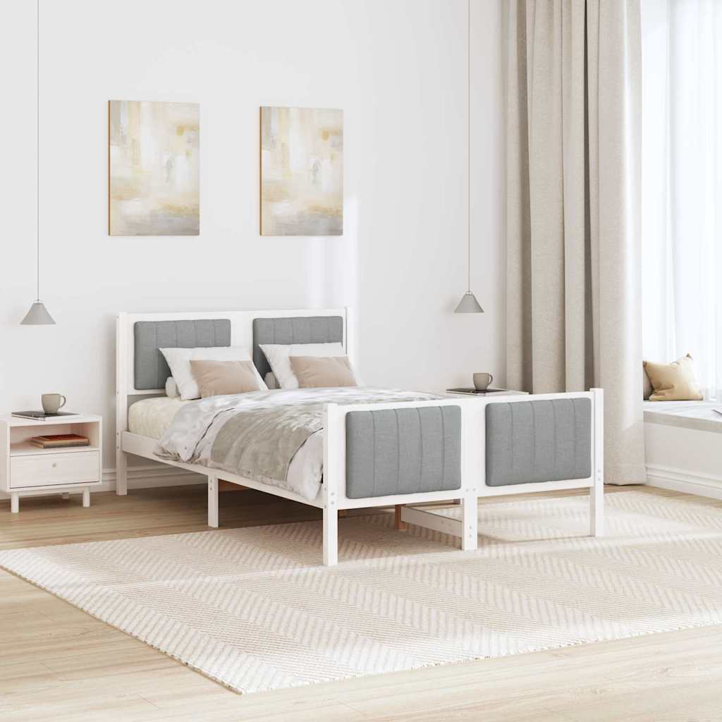 Bedframe Wit en lichtgrijs 120 x 200 cm Massief grenenhout is nu te koop bij PeponiXL, paradijselijk wonen!
