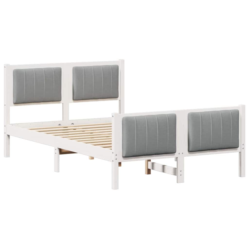 Bedframe Wit en lichtgrijs 120 x 200 cm Massief grenenhout is nu te koop bij PeponiXL, paradijselijk wonen!