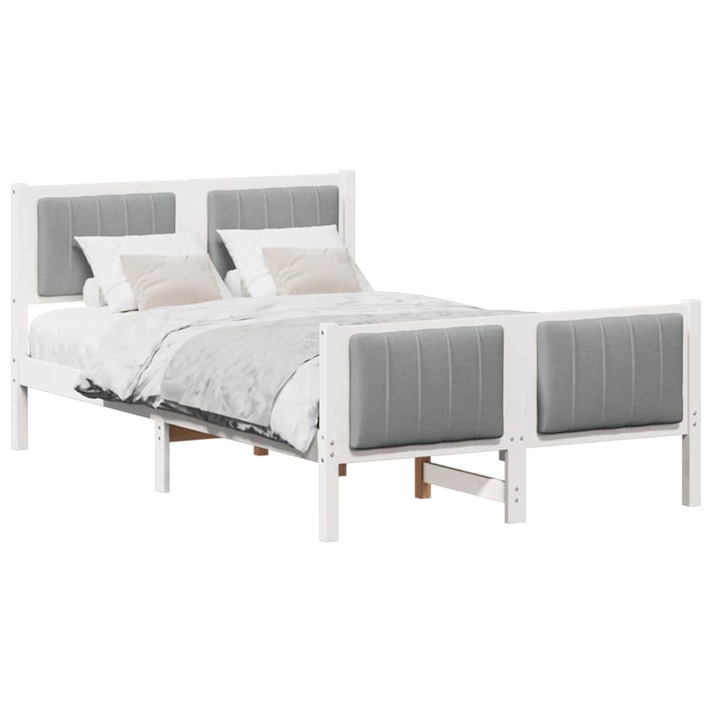 Bedframe Wit en lichtgrijs 120 x 200 cm Massief grenenhout is nu te koop bij PeponiXL, paradijselijk wonen!