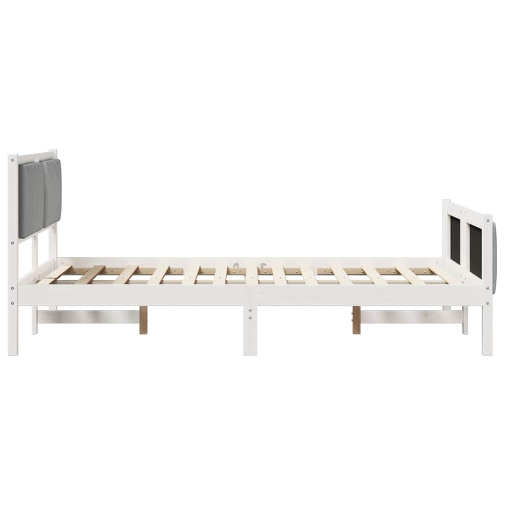 Bedframe Wit en lichtgrijs 120 x 200 cm Massief grenenhout is nu te koop bij PeponiXL, paradijselijk wonen!
