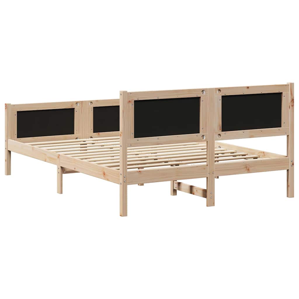 Bedframe Bruin en donkergrijs 135 x 190 cm Massief grenenhout is nu te koop bij PeponiXL, paradijselijk wonen!