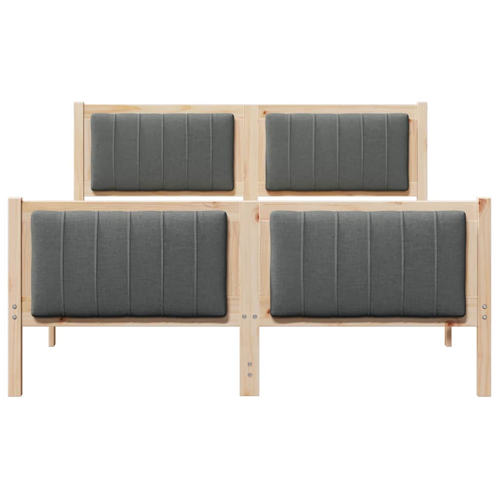 Bedframe Bruin en donkergrijs 135 x 190 cm Massief grenenhout is nu te koop bij PeponiXL, paradijselijk wonen!