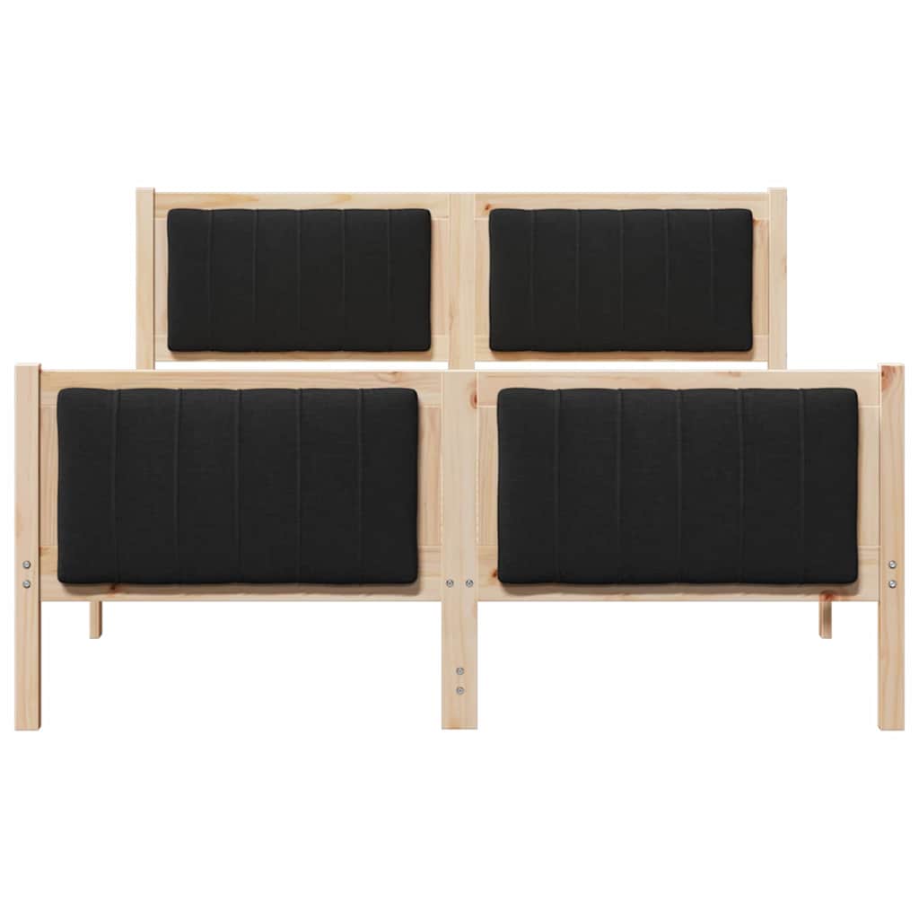 Bedframe Bruin en zwart 135 x 190 cm Massief grenenhout is nu te koop bij PeponiXL, paradijselijk wonen!