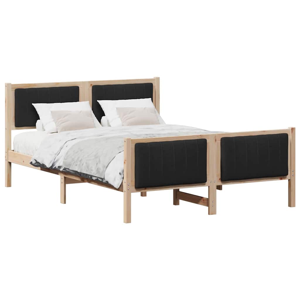 Bedframe Bruin en zwart 135 x 190 cm Massief grenenhout is nu te koop bij PeponiXL, paradijselijk wonen!
