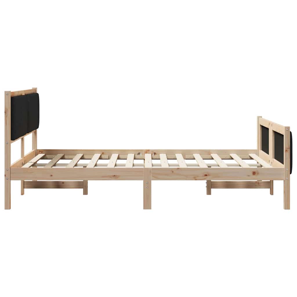 Bedframe Bruin en zwart 135 x 190 cm Massief grenenhout is nu te koop bij PeponiXL, paradijselijk wonen!