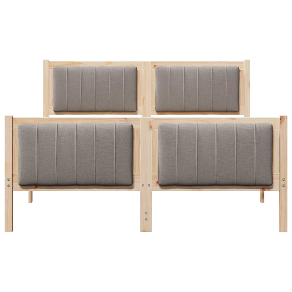Bedframe Bruin en taupe 135 x 190 cm Massief grenenhout is nu te koop bij PeponiXL, paradijselijk wonen!