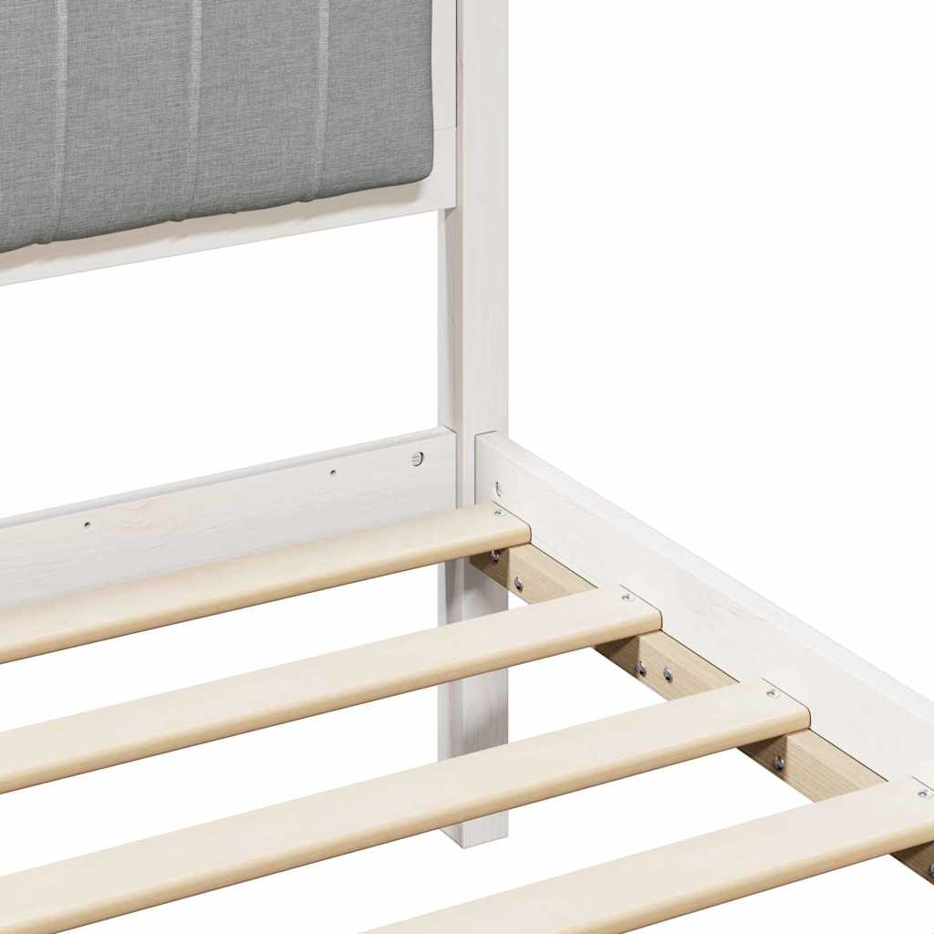 Bedframe Wit en lichtgrijs 135 x 190 cm Massief grenenhout is nu te koop bij PeponiXL, paradijselijk wonen!