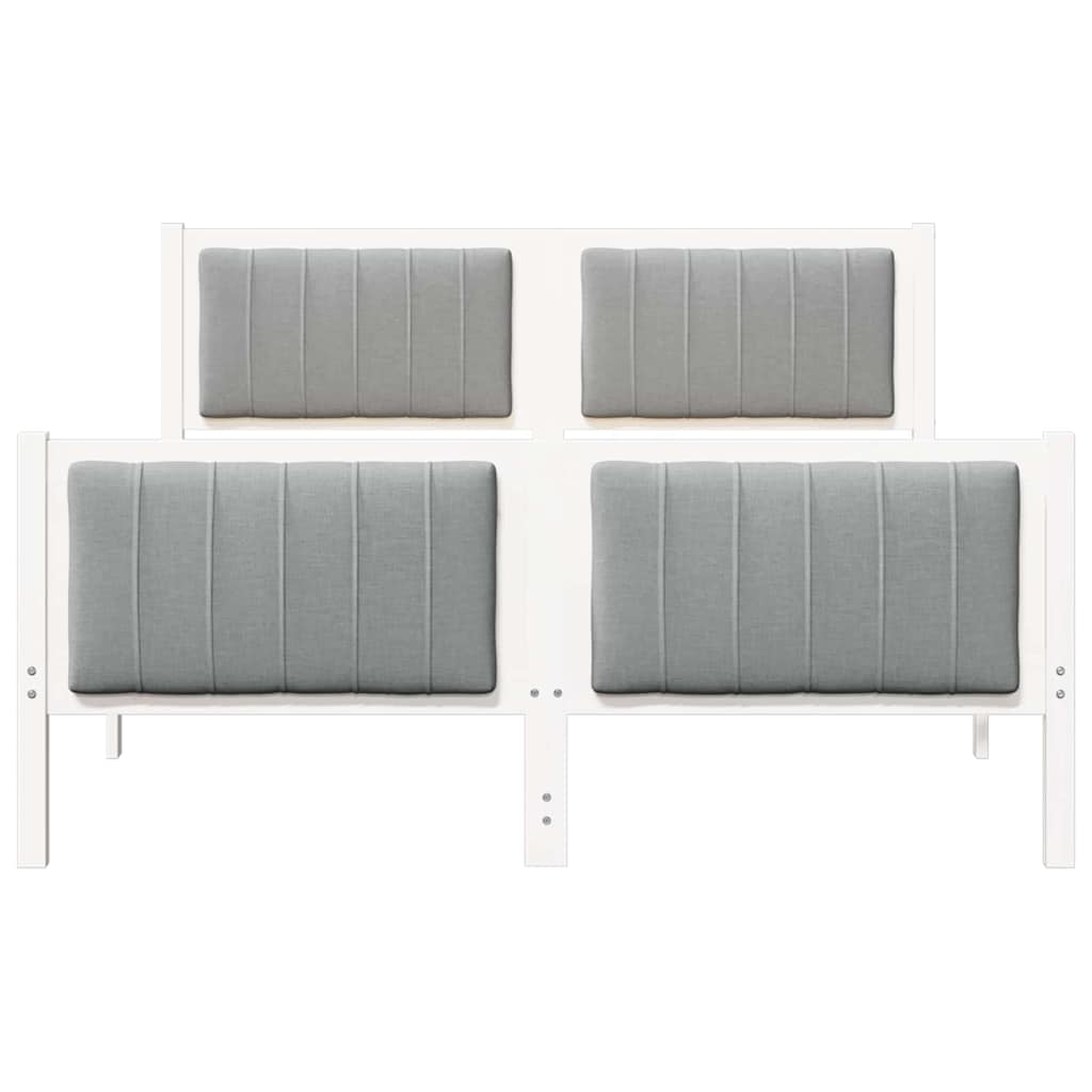 Bedframe Wit en lichtgrijs 135 x 190 cm Massief grenenhout is nu te koop bij PeponiXL, paradijselijk wonen!