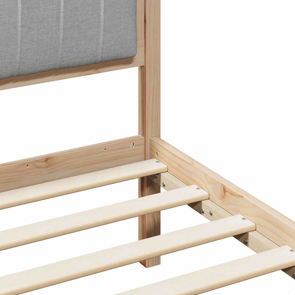 Bedframe Bruin en lichtgrijs 120 x 190 cm Massief grenenhout is nu te koop bij PeponiXL, paradijselijk wonen!