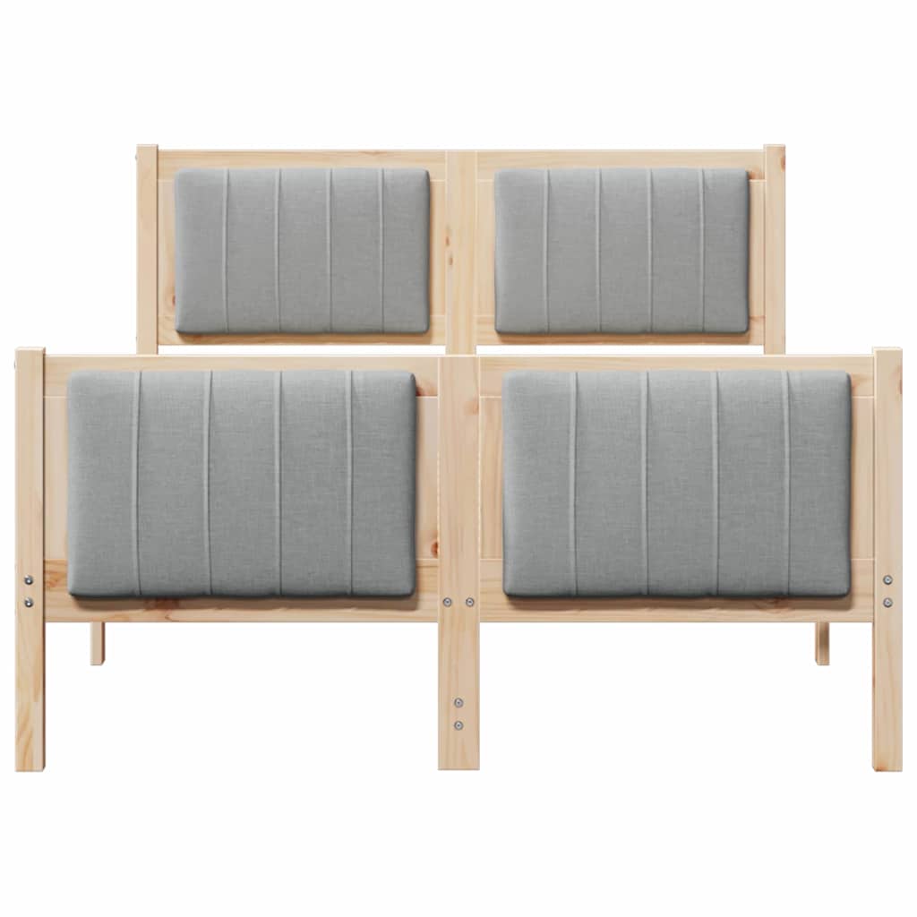 Bedframe Bruin en lichtgrijs 120 x 190 cm Massief grenenhout is nu te koop bij PeponiXL, paradijselijk wonen!