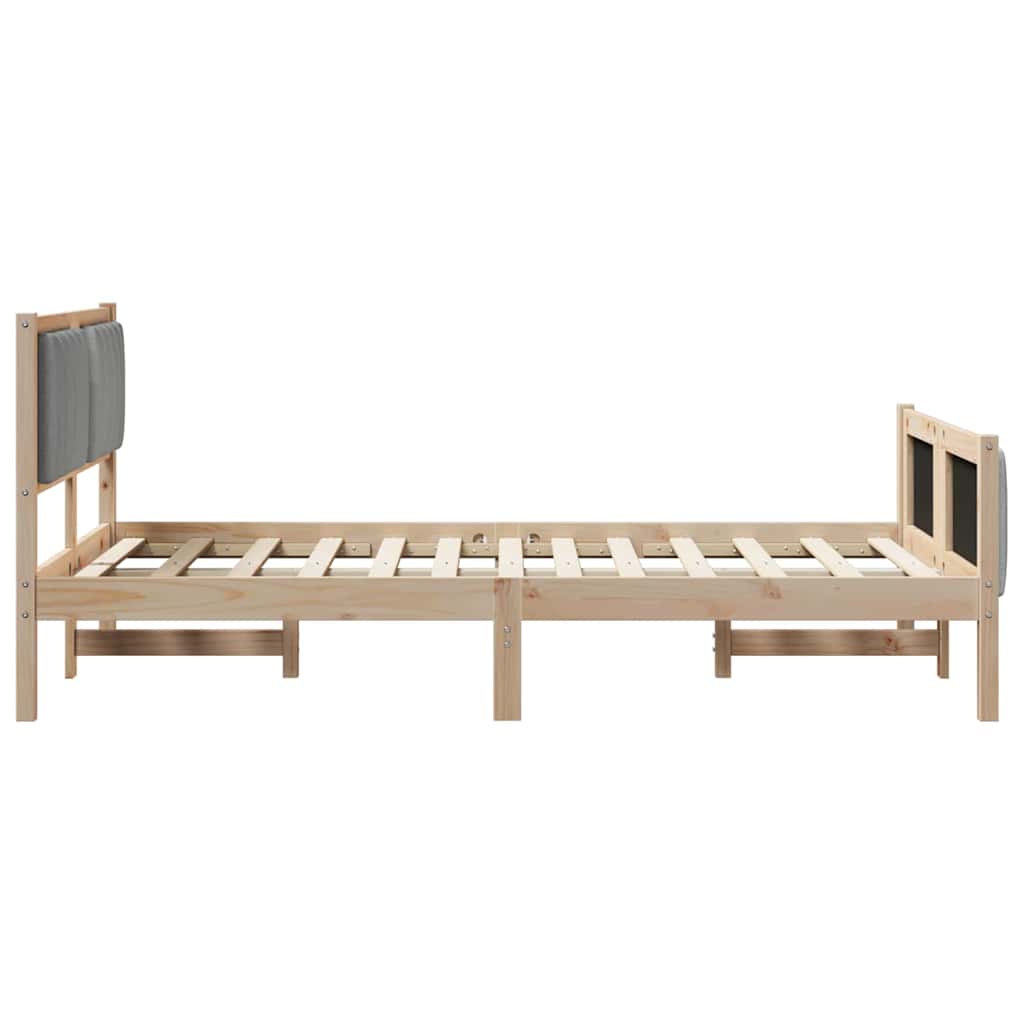 Bedframe Bruin en lichtgrijs 120 x 190 cm Massief grenenhout is nu te koop bij PeponiXL, paradijselijk wonen!