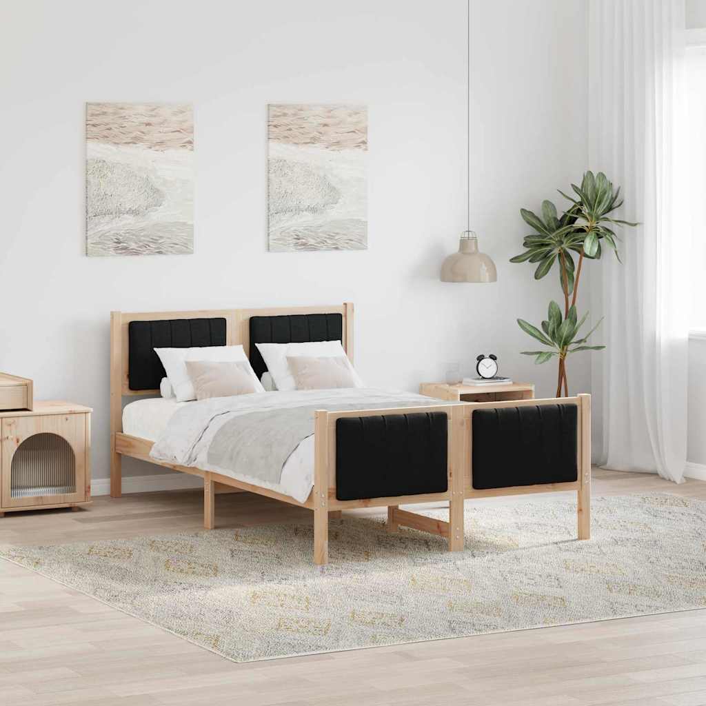 Bedframe Bruin en zwart 120 x 190 cm Massief grenenhout is nu te koop bij PeponiXL, paradijselijk wonen!