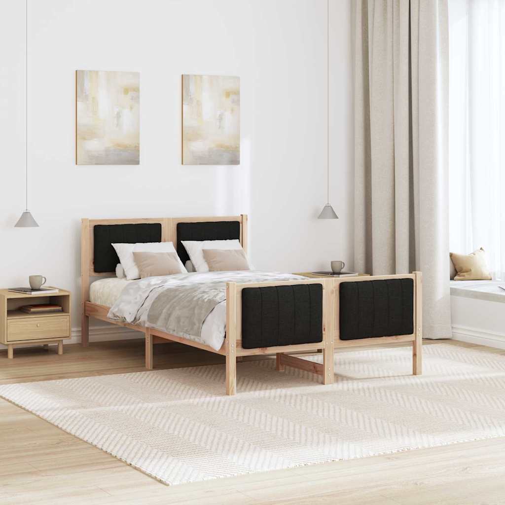 Bedframe Bruin en zwart 120 x 190 cm Massief grenenhout is nu te koop bij PeponiXL, paradijselijk wonen!