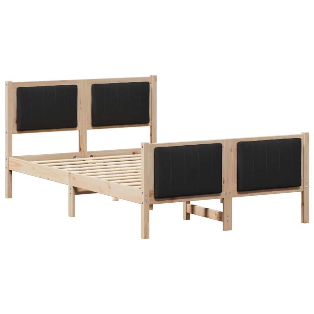 Bedframe Bruin en zwart 120 x 190 cm Massief grenenhout is nu te koop bij PeponiXL, paradijselijk wonen!