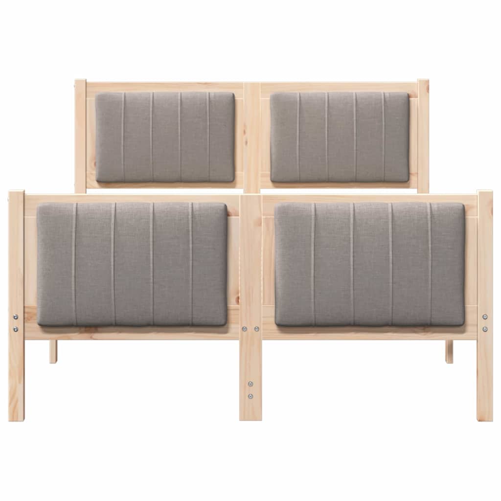 Bedframe Bruin en taupe 120 x 190 cm Massief grenenhout is nu te koop bij PeponiXL, paradijselijk wonen!