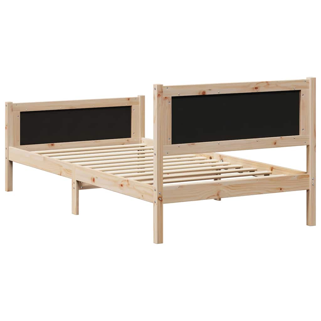 Bedframe Bruin en lichtgrijs 100 x 200 cm Massief grenenhout is nu te koop bij PeponiXL, paradijselijk wonen!