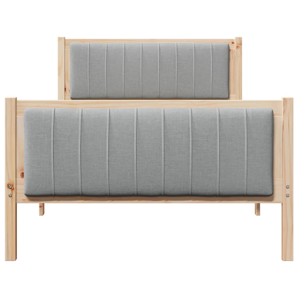 Bedframe Bruin en lichtgrijs 100 x 200 cm Massief grenenhout is nu te koop bij PeponiXL, paradijselijk wonen!