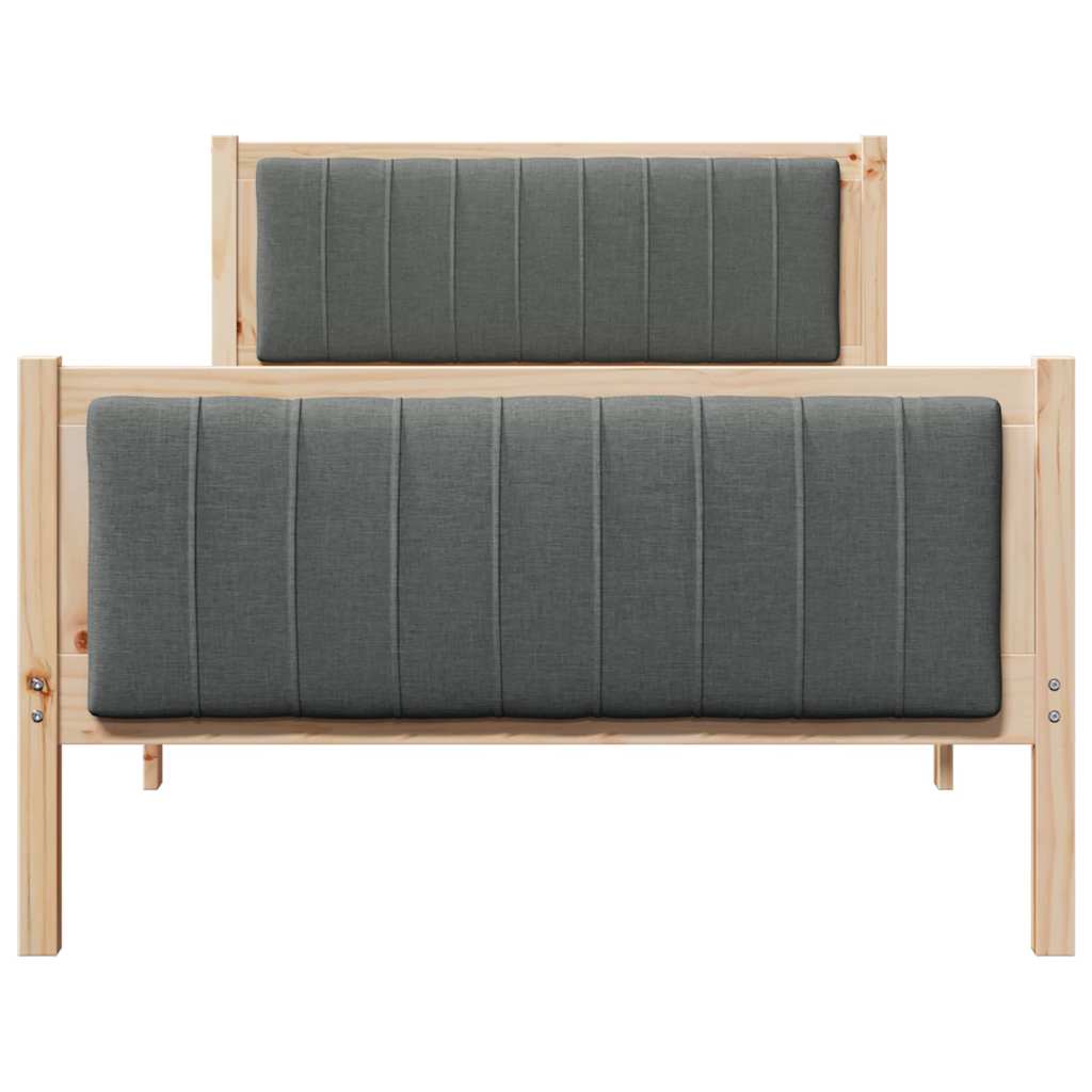 Bedframe Bruin en donkergrijs 100 x 200 cm Massief grenenhout is nu te koop bij PeponiXL, paradijselijk wonen!
