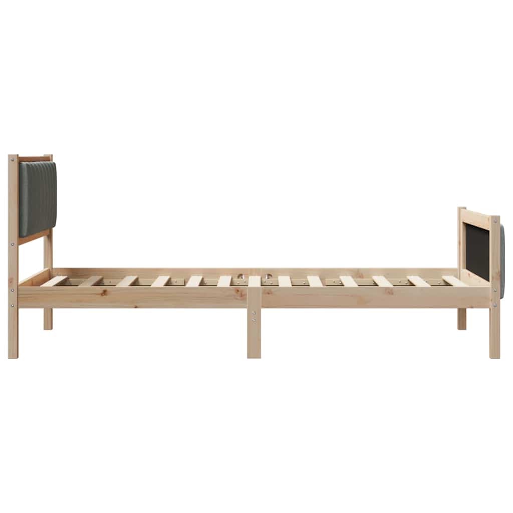 Bedframe Bruin en donkergrijs 100 x 200 cm Massief grenenhout is nu te koop bij PeponiXL, paradijselijk wonen!