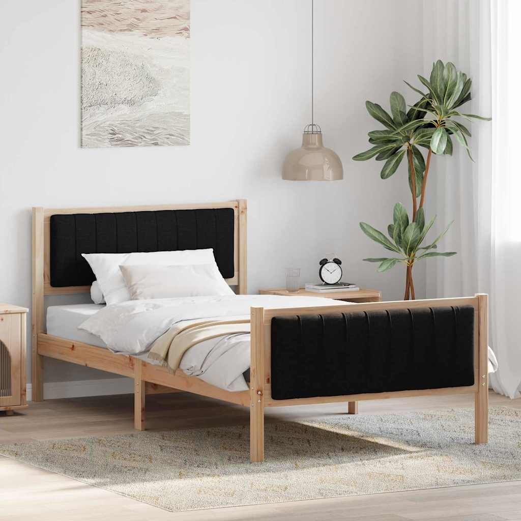 Bedframe Bruin en zwart 100 x 200 cm Massief grenenhout is nu te koop bij PeponiXL, paradijselijk wonen!