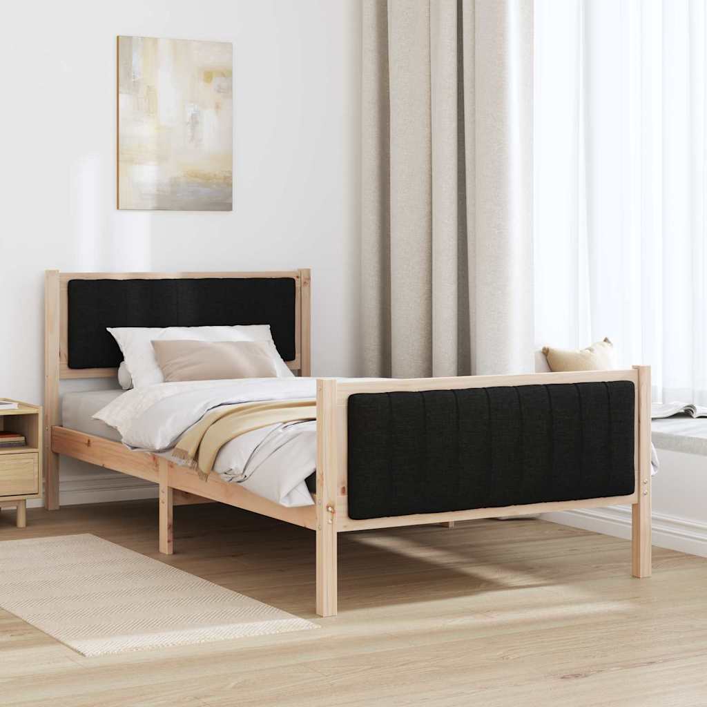 Bedframe Bruin en zwart 100 x 200 cm Massief grenenhout is nu te koop bij PeponiXL, paradijselijk wonen!
