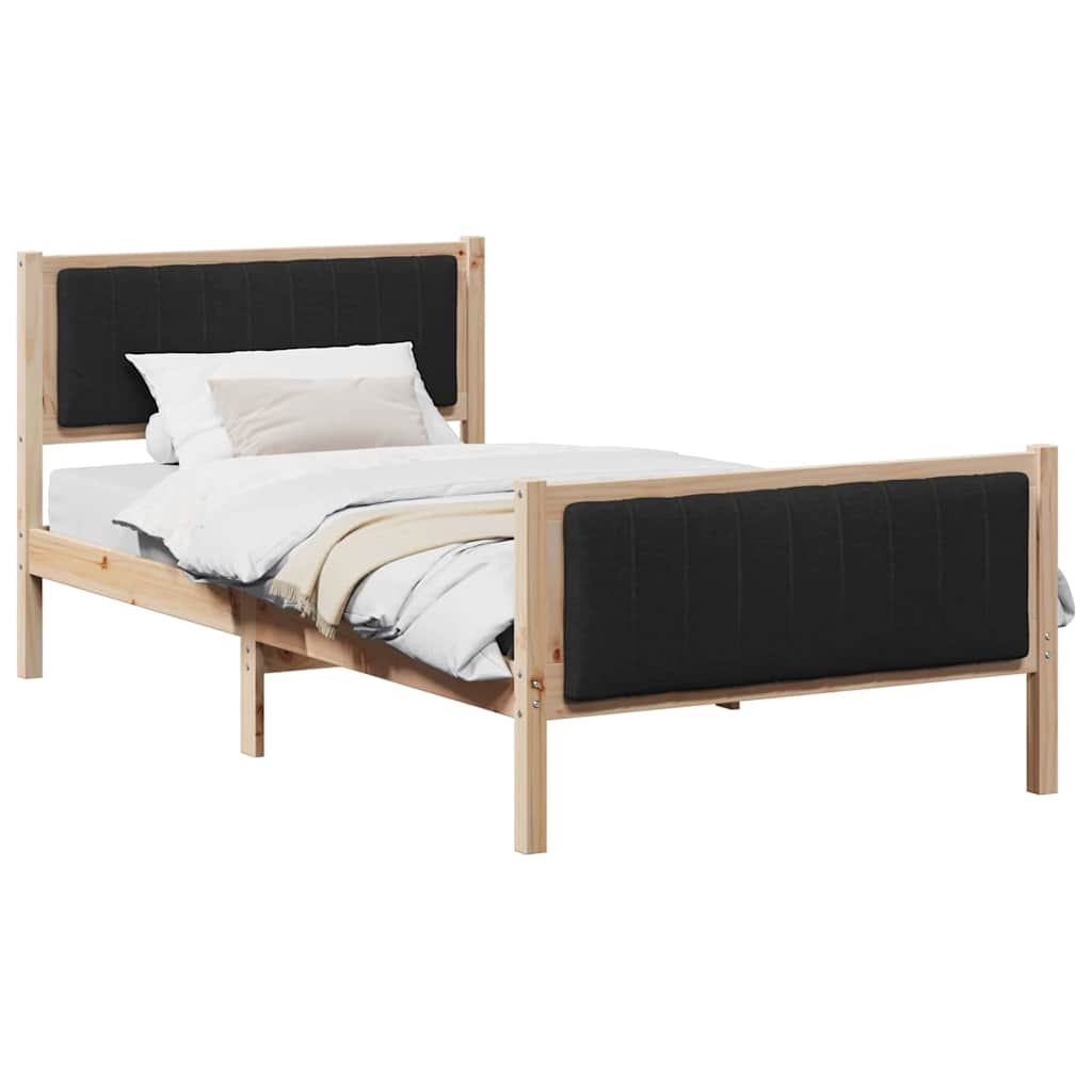 Bedframe Bruin en zwart 100 x 200 cm Massief grenenhout is nu te koop bij PeponiXL, paradijselijk wonen!