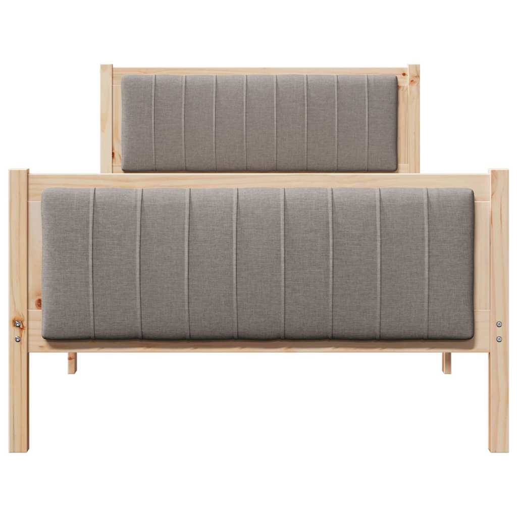 Bedframe Bruin en taupe 100 x 200 cm Massief grenenhout is nu te koop bij PeponiXL, paradijselijk wonen!