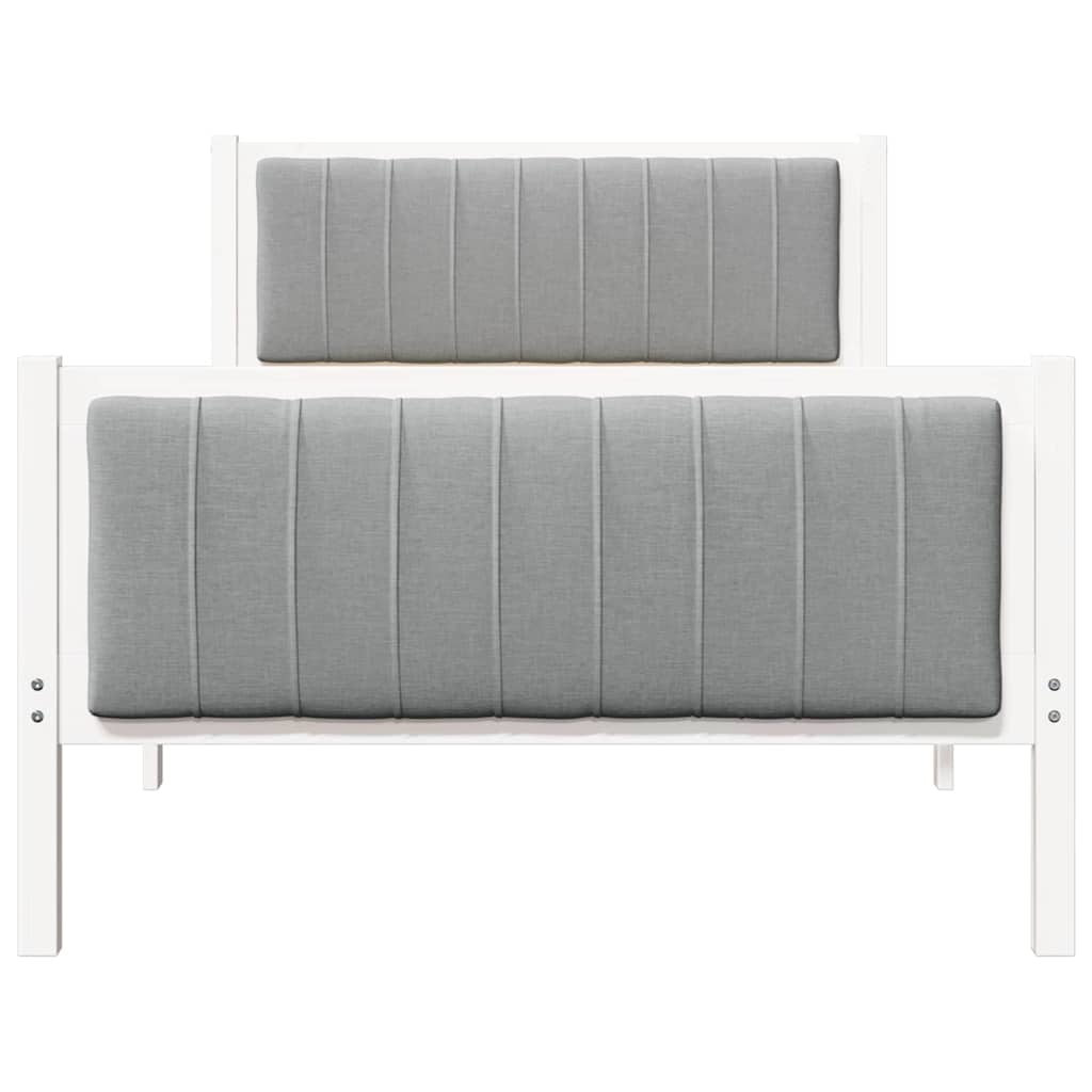 Bedframe Wit en lichtgrijs 100 x 200 cm Massief grenenhout is nu te koop bij PeponiXL, paradijselijk wonen!