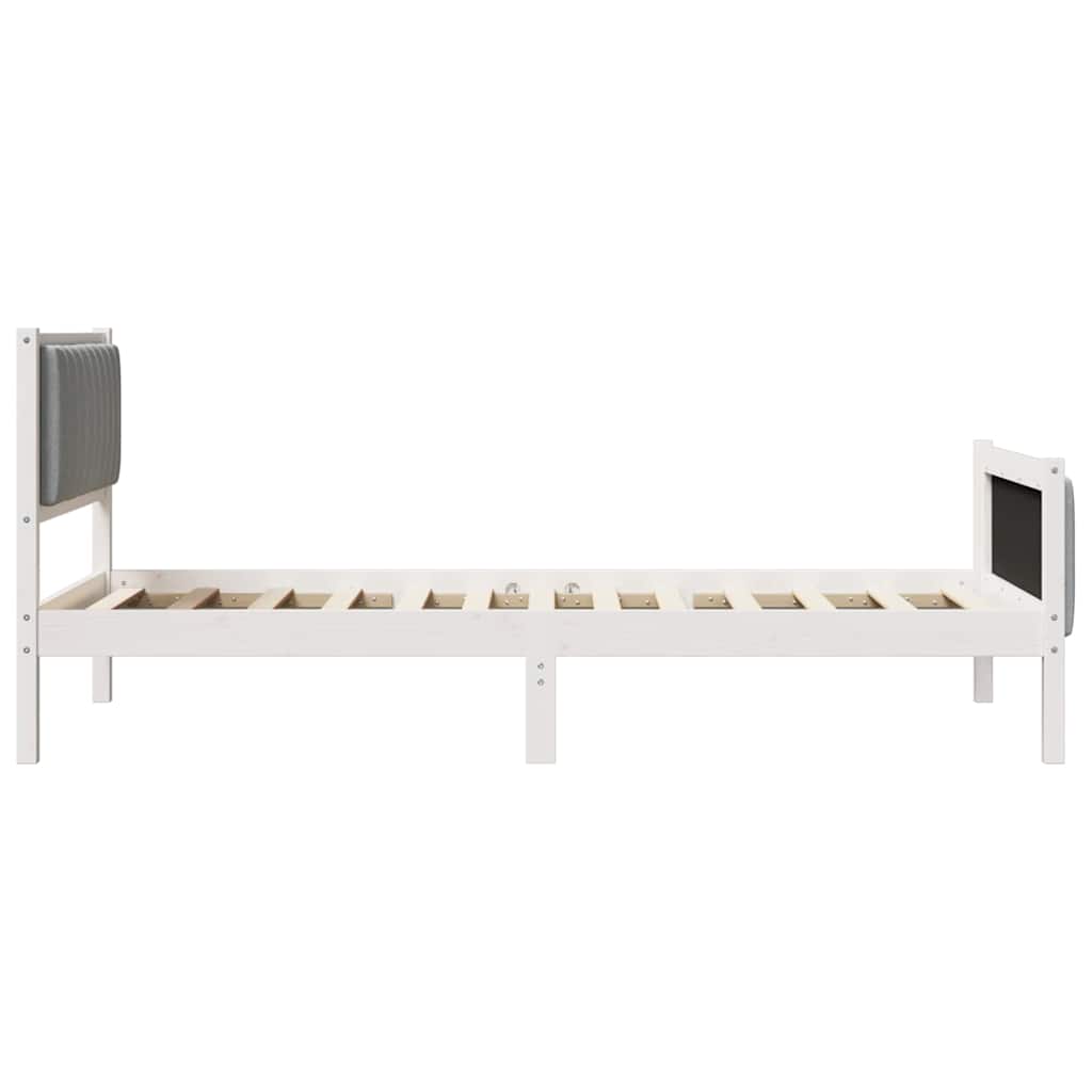 Bedframe Wit en lichtgrijs 100 x 200 cm Massief grenenhout is nu te koop bij PeponiXL, paradijselijk wonen!