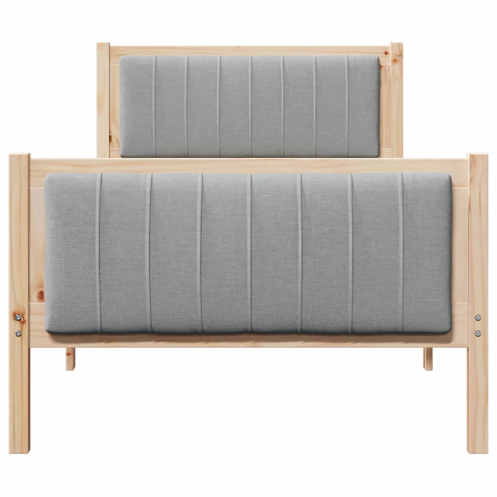 Bedframe Bruin en lichtgrijs 90 x 200 cm Massief grenenhout is nu te koop bij PeponiXL, paradijselijk wonen!